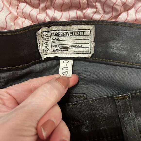 Current/Elliott Coated gray brown ankle skinny jeans 30 mid to low rise - Picture 8 of 14